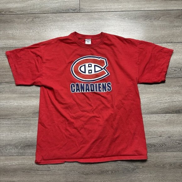 Retro Montreal Canadiens Shirt Size XL Hockey Bulletin Red Classic NHL - Picture 1 of 5